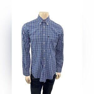 Brooks Brothers Shirt Men’s Size M Blue Checks Print Slim Fit Long Sleeve Preppy